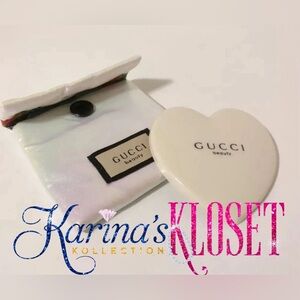 GUCCI Beauty VIP Compact Heart Mirror 🎀 Iridescent White Gucci Travel Mirror